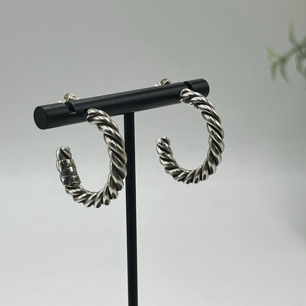ESCORCIA Vintage Taxco Mexico
950 Sterling Silver Twisted Rope
Hoop Earrings 14g